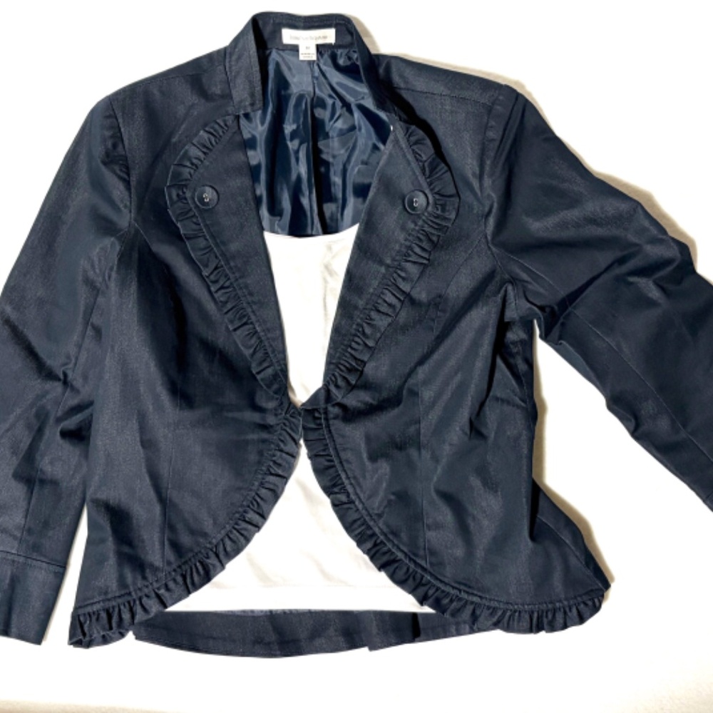 John Paul Richard Navy Blue Pantsuit Suit Set medium size 8 - Picture 4 of 11